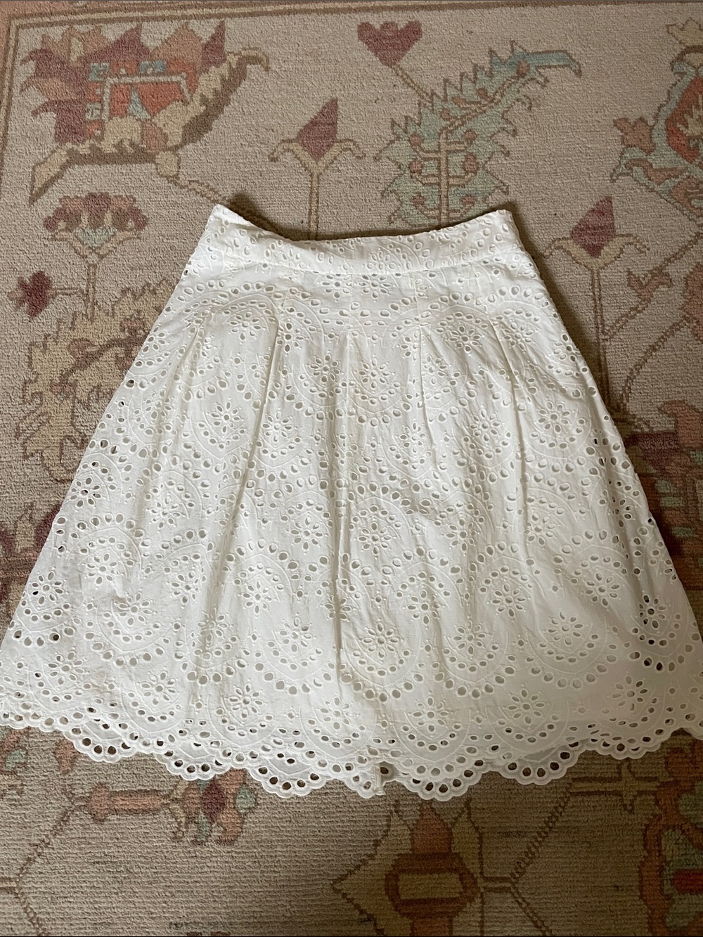 Boden White Eyelet A-Line Skirt